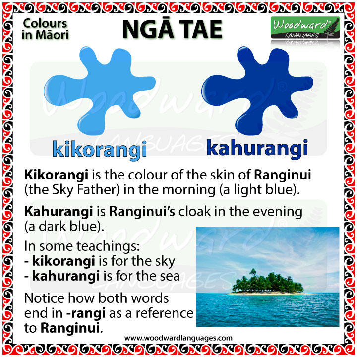 Kikorangi - Kahurangi - Blue in Māori Language